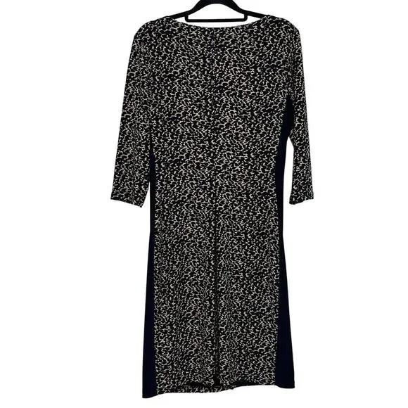 Ralph Lauren Sheath Dress Navy Tan Sz 10 Petite Business Casual Workwear Office - Picture 3 of 10